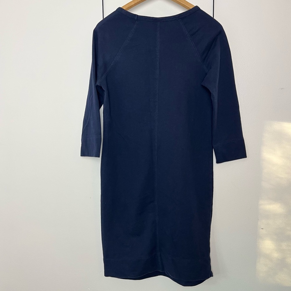 Woman’s Size M Merona Sweatshirt Dress Cotton Blend Navy Blue Midi Length - Picture 5 of 6